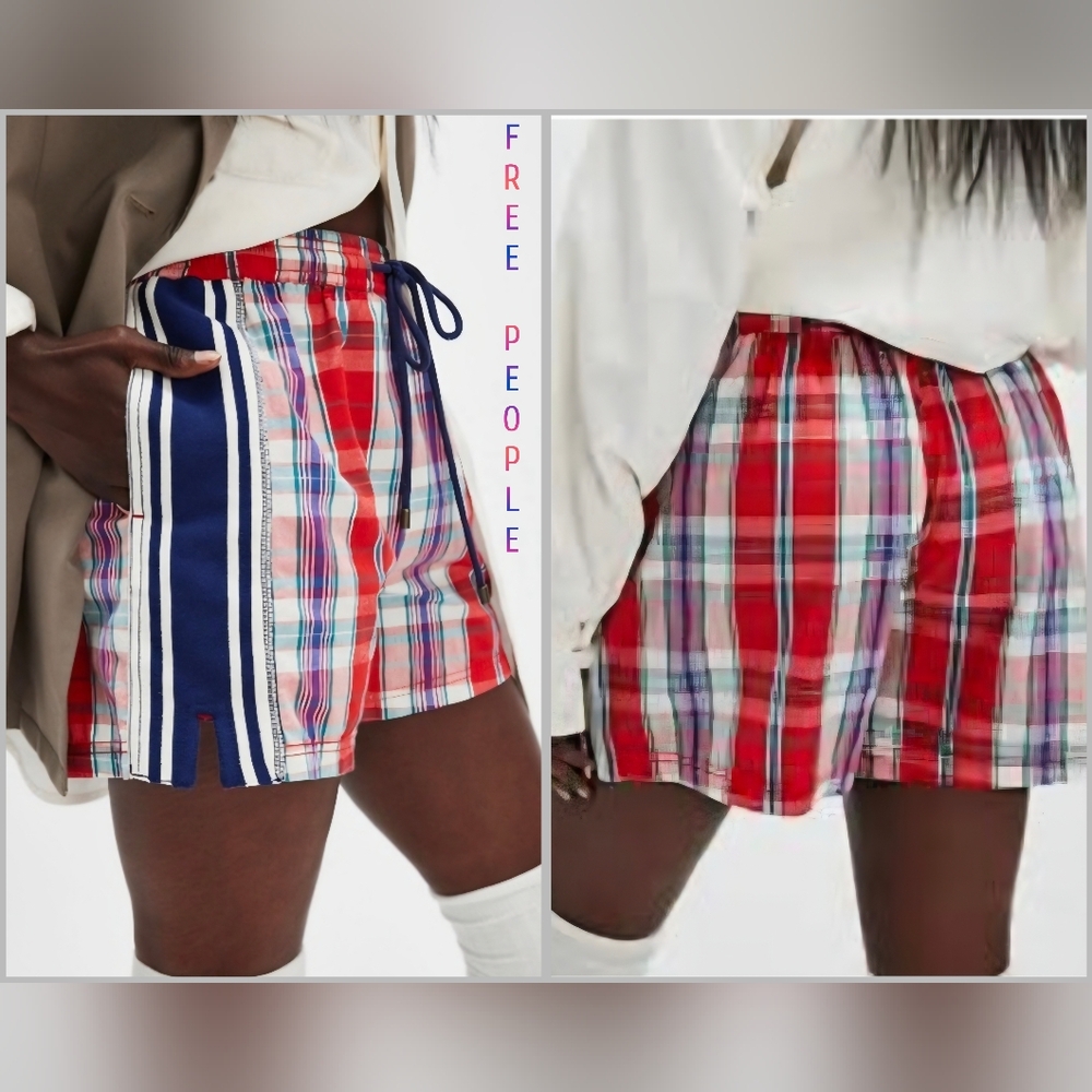 Free People Right Track Red Combo Shorts Size Small NWT